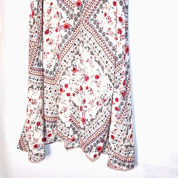 Mi Ami Boho Floral Print Sleeveless Dress L | Flowy Summer Sundress - Picture 8 of 9